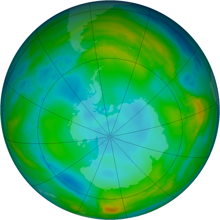 Antarctic ozone map for 09 June 1983